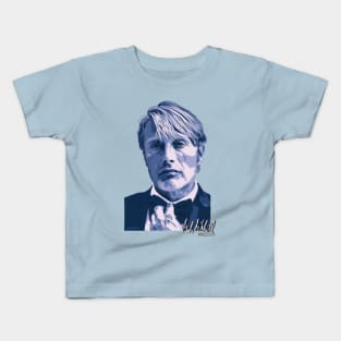 Mads Mikkelsen Signed Portrait 1 Kids T-Shirt